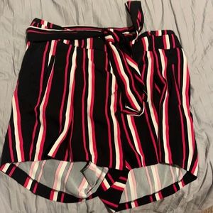 Pink and Black Stripped Shorts